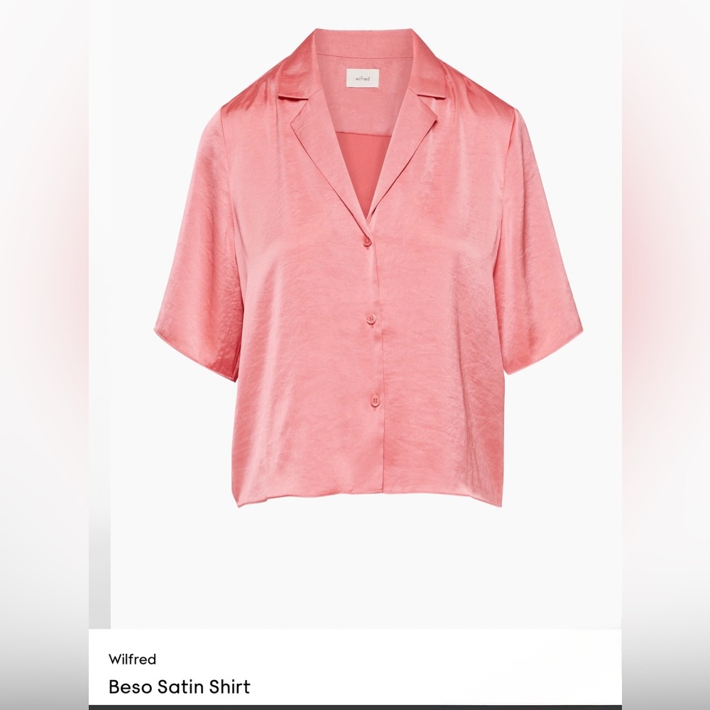 Wilfred Coral Satin Short Sleeve Blouse(PRELOVED)